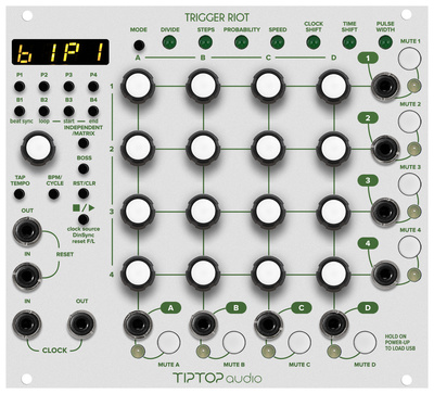Tiptop Audio Trigger Riot White trigeris ir cv sekvenceris