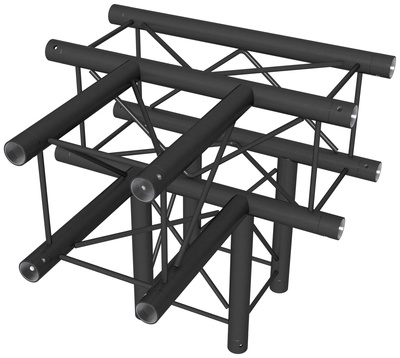 B-Stock, Stairville DT24B-T40 Deco Truss 4-Wege T-Stück, schwarze 4-Punkt Traverse, perfekt geignet für Ladenbau oder Dekoration von Clubs, Bars usw.,