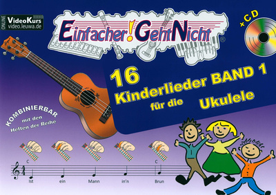 LeuWa-Verlag 16 Kinderlieder Ukulele 1 ukulelės natų knyga