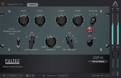 Apogee FX Rack EQP-1A garso efektų programinė įranga
