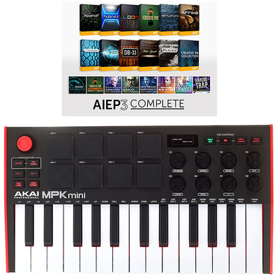AKAI Professional MPK mini Mk3 - AIEP3 Bundle midi valdymo klaviatūra