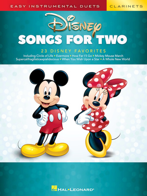Hal Leonard Disney Songs For Two Clarinet dainų rinkinys klarnetui