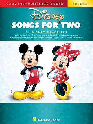 Hal Leonard Disney Songs For Two Cello dainų knyga violončelei