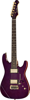 B-Stock, Harley Benton Fusion-II HH EB Purple Sparkle Pro Serie, ST-Form, E Gitarre, Comfort Body Contour W/Matching Headstock, Korpus: Sapele