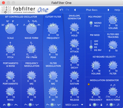 FabFilter One virtualus instrumentas