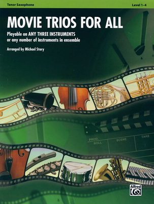 Alfred Music Publishing Movie Trios For All Tenor Sax natų sąsiuvinis  