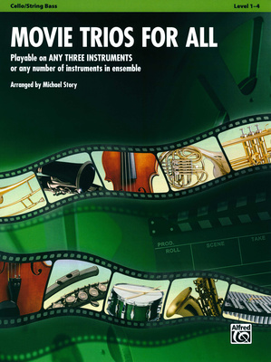Alfred Music Publishing Movie Trios For All Cello/Bass natos ansambliams