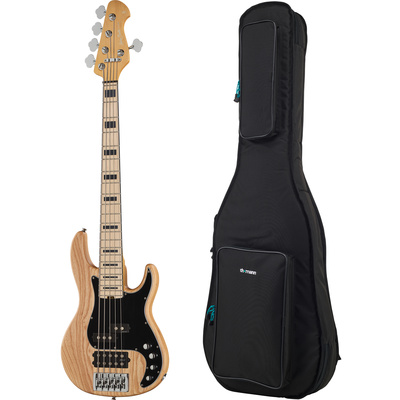 Harley Benton Enhanced MP-5MN Natural penkiastygė bosinė gitara komplektas