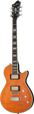 B-Stock, Hagstrom Ultra Max Milky Mandarin Satin; E-Gitarre; Mahagoni Korpus; Ahorn Decke (gewölbt); eingeleimter Mahagoni Hals; Slim D Neck;