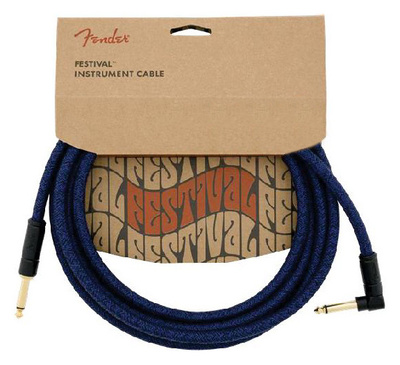 Fender FV Series Cable medvilninė instrumentinė jungtis Blue Dr