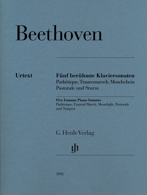 Henle Verlag Beethoven Fünf Klaviersonaten fortepijono literatūra