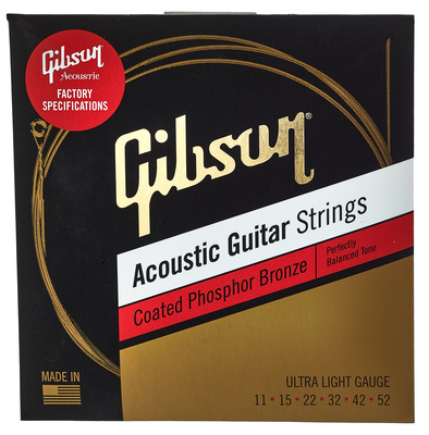 Gibson Coated Phosp. Bronze Ult.Light dengtos akustinės gitaros stygos