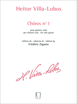 Editions Max Eschig Villa-Lobos Choros No. 1 klasikinės gitaros literatūra