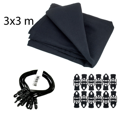 Stairville Euro Molton Set Black 3x3m užuolaidų komplektas