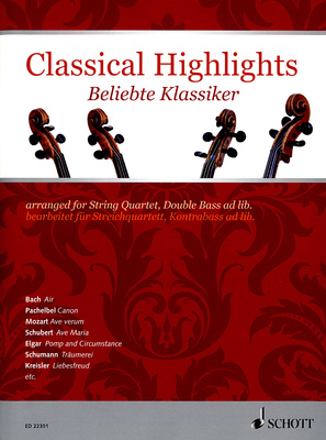 Schott Classical Highlights Quartet styginio ansamblio natų knyga