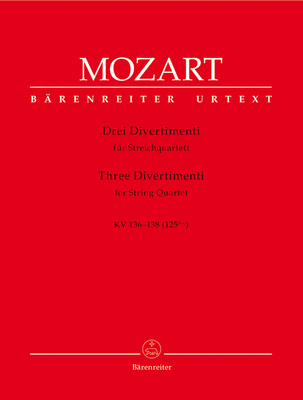 Bärenreiter Mozart Divertimenti styginių ansamblio natų knyga