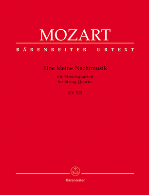 Bärenreiter Mozart Nachtmusik Streichqt. natų knyga styginiams ansambliams