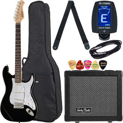 Harley Benton ST-20 BK Standard JamPack elektrinės gitaros komplektas