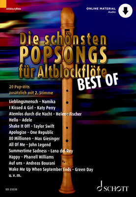 Schott Die Schönsten Popsongs Best Of dainų knyga fleitai