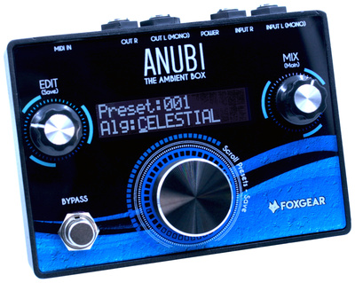 B-Stock, Foxgear Anubi Ambient Box; Effektpedal für E-Gitarre & Bass; bietet eine große Auswahl an Algorithmen für Ambient (Reverb, Delays, Chorus),