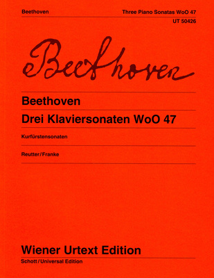 Wiener Urtext Edition Beethoven Drei Klaviersonaten klasikinė fortepijono literatūra