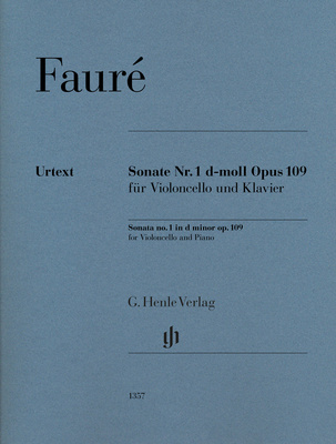 Henle Verlag Fauré Cellosonate Nr. 1 nošu izdevums čellam un klavierēm