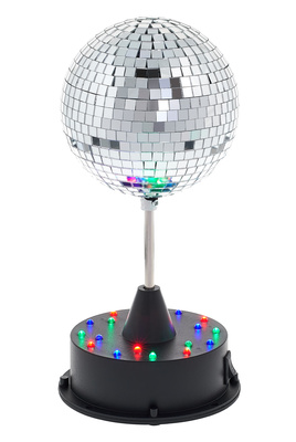 LED Mirror Ball 13cm with Base