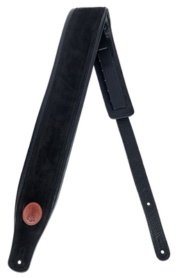 Levys Pad. Suede Strap 3" BLK odinis diržas gitarai