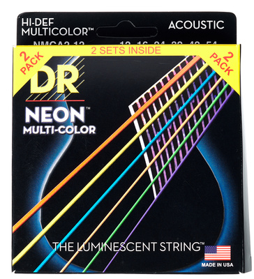 DR Strings Neon Multi NMCA-2/12 2-Pack akustinės gitaros stygos