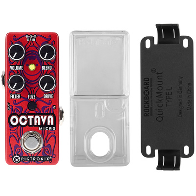 Pigtronix Octava Micro Bundle PS L RB gitarų efektų pedalas  