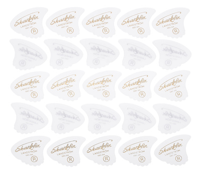 Sharkfin Pick Goldprint Medium White 25