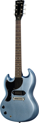 Harley Benton DC-60 Junior LH Pelham Blue kairiarankė elektrinė gitara