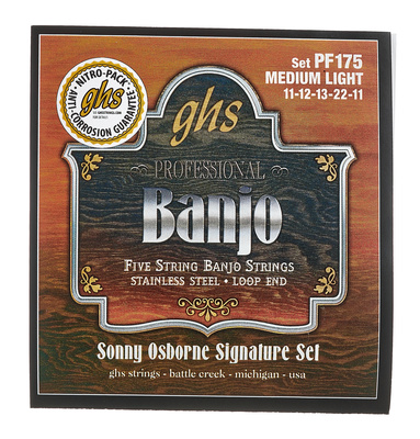 GHS PF175 5-String banjo stygų komplektas