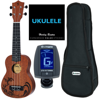 Harley Benton Kahuna-S Dolphin sopraninė ukulelė komplektas