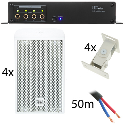 the box pro Waiting Room Bundle S baltos spalvos garso sistema