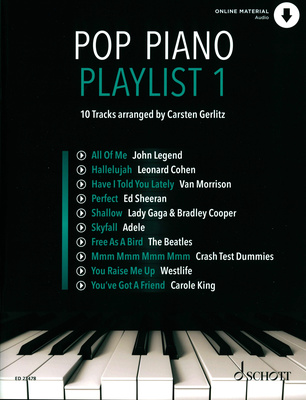 Schott Pop Piano Playlist 1 pianinų dainų knyga