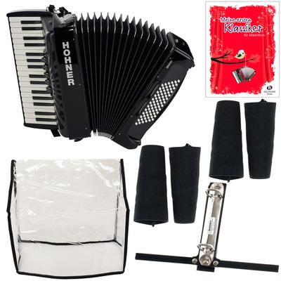 Hohner Bravo III 72 black pianinis akordeonas