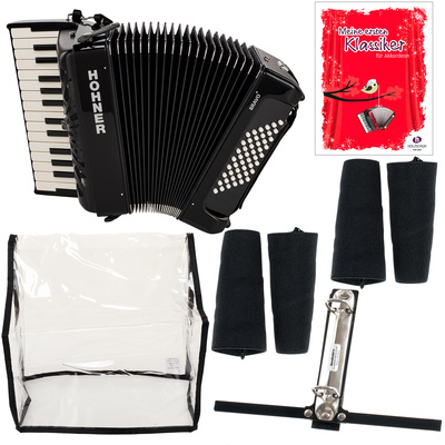Hohner Bravo II 48 black pianinis akordeonas  