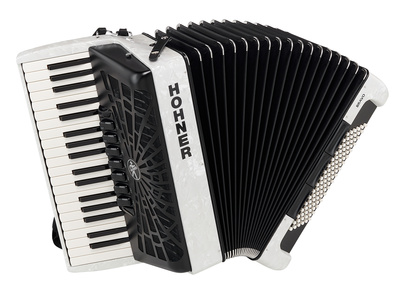 Hohner Bravo III 96 silent key white pianinis akordeonas