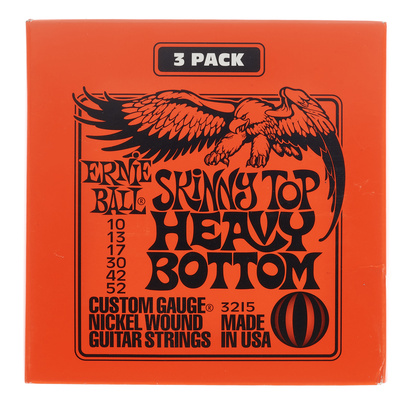 Ernie Ball 3215 3 Pack elektrinės gitaros stygos 010