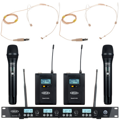 Sirus Quad R/2H/2B 2 Headmike D 823 belaidis mikrofonas su rankiniu mikrofonu