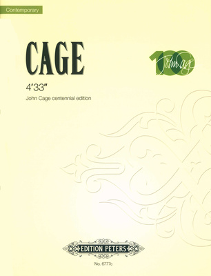 Edition Peters Cage 4'33'' klasikinė fortepijono literatūra