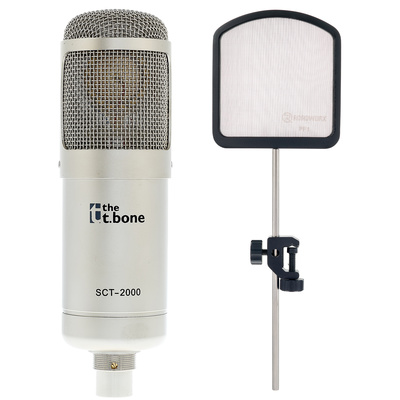 the t.bone SCT 2000 Popfilter Bundle didelės diafragmos mikrofonas 