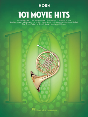 Hal Leonard 101 Movie Hits for Horn dainų knyga valtornai