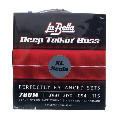 La Bella 760N-XL Black Nylon Tape elektrinės bosinės gitaros stygos  