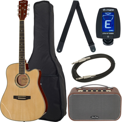 Harley Benton D-120CE NT elektrinės gitaros komplektas