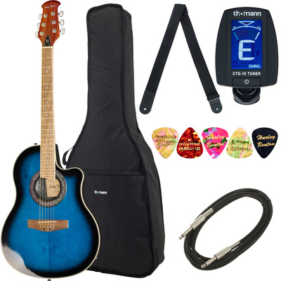 Harley Benton HBO-600TB roundback akustinė gitara bundle