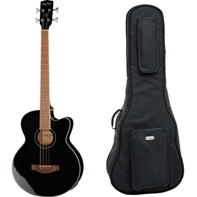 Harley Benton B-30BK akustinė bosinė gitara paketas
