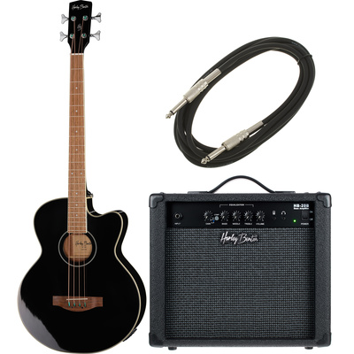 Harley Benton B-30BK akustinė bosinė gitara komplektas