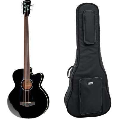 Harley Benton B-35BK-FL akustinė bosinė gitara be skirsnių  